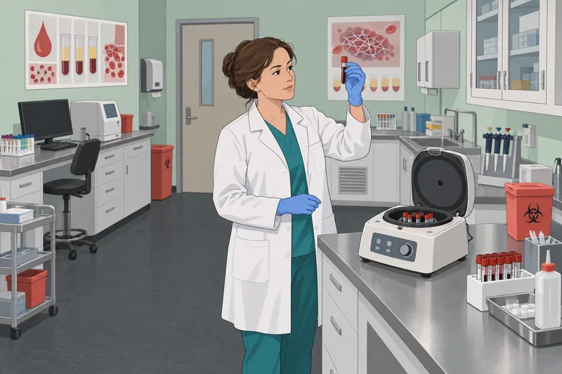 Coagulation Cascade Quiz shows sample inspection.