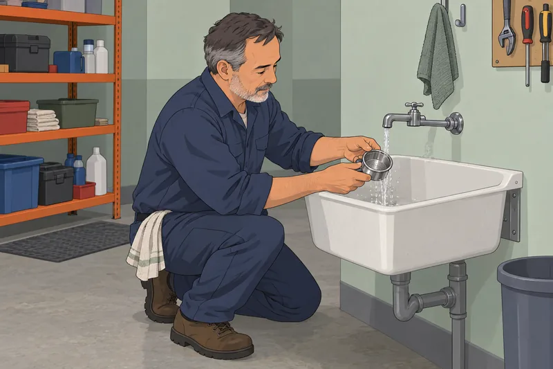 Coffee Maker Quiz: rinsing a filter basket.