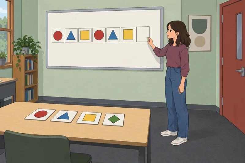 Cognitive Aptitude Test shows abstract pattern tiles.