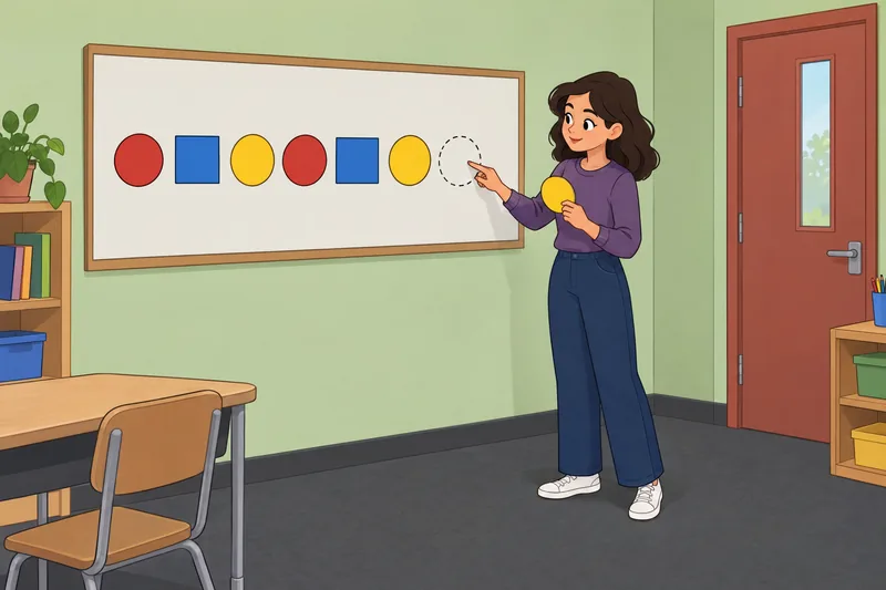 Ejercicio de aptitud cognitiva muestra fichas abstractas.