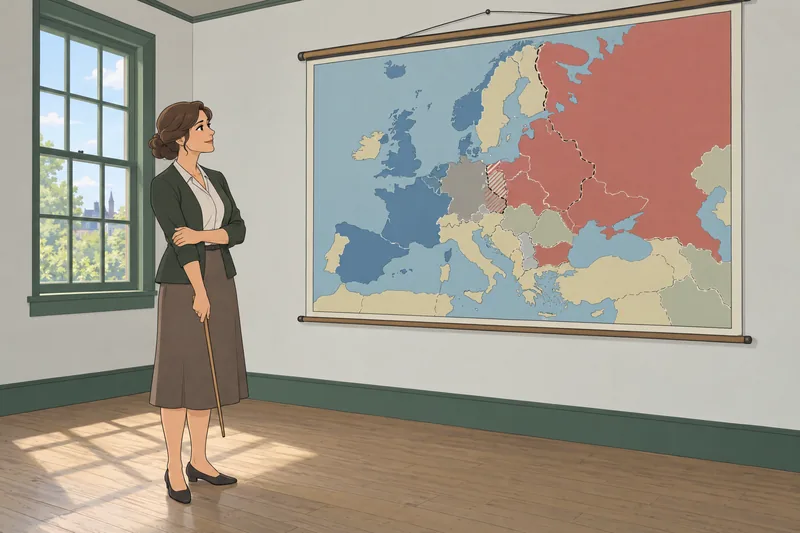 El cuestionario sobre el mapa guía la clase.