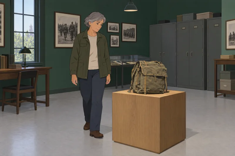 Escena de escala de evaluación junto a mochila.