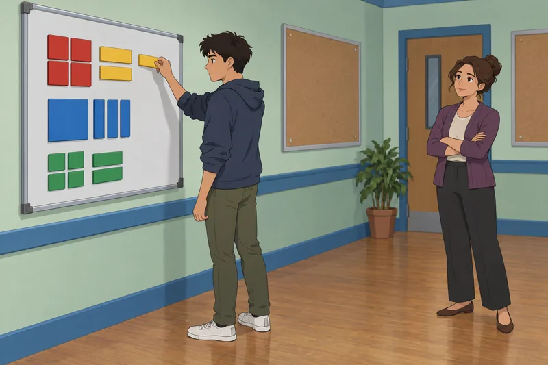 Combining Like Terms on a classroom board.
