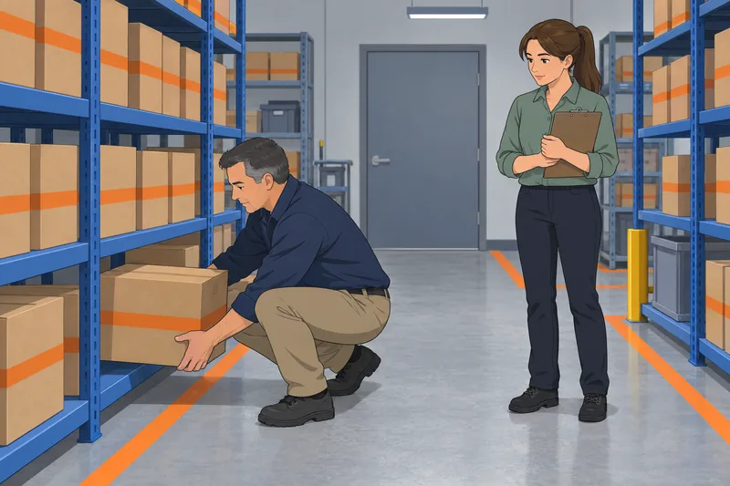 Commerce Quiz Questions visits a stockroom.