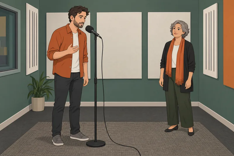 Communication and Speech: a speaker practices aloud.