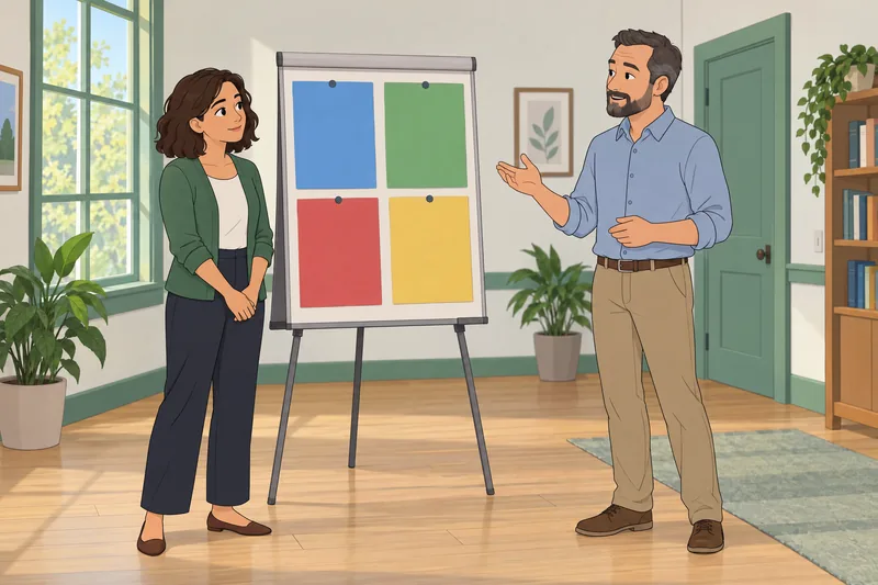 El cuestionario de colores aparece en un aula.