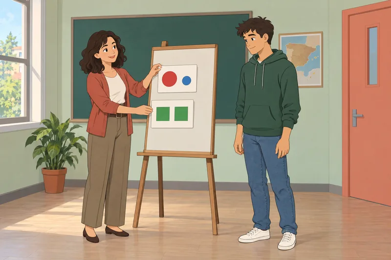 Escena del cuestionario sobre las comparaciones.