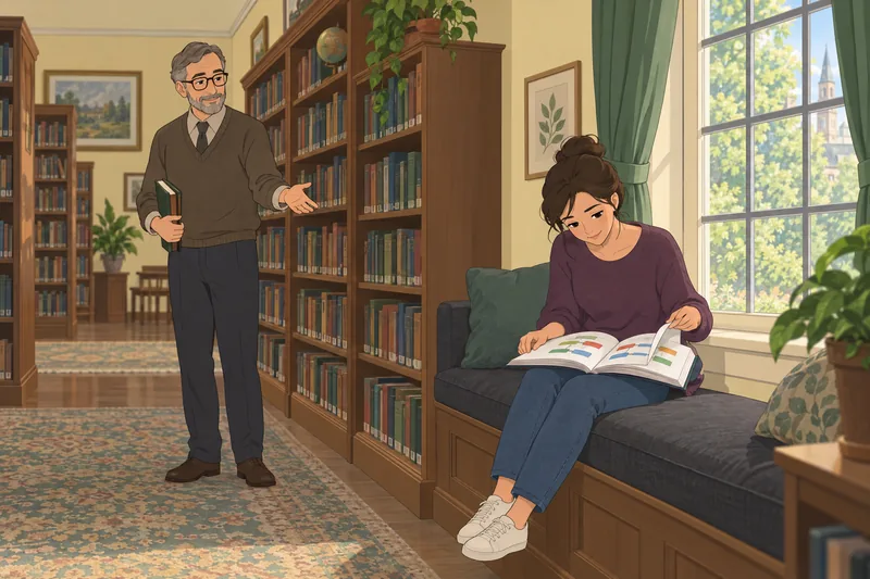 cuestionario sobre complementos en una biblioteca.