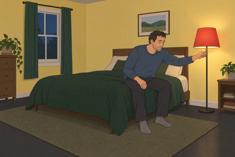 Complex PTSD Quiz: Adult turns on bedside lamp.