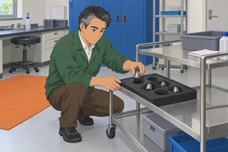 Compound Microscope Parts support a careful lens demonstration.