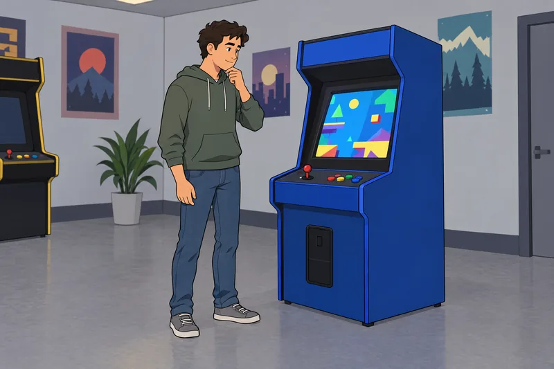 El cuestionario sobre videojuegos muestra una máquina arcade.