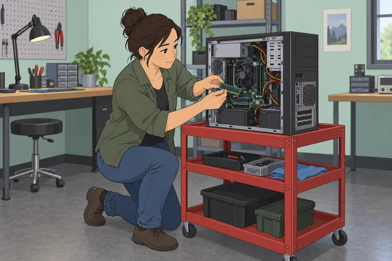 El cuestionario sobre hardware muestra una reparación.