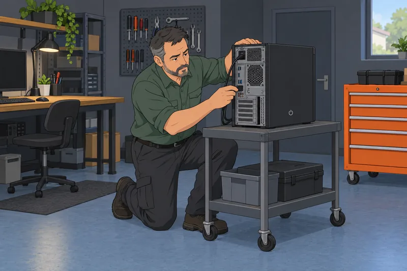 Computer Literacy Quiz depicts desktop troubleshooting.