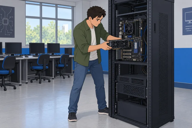 Computer Parts Quiz shows a graphics-card upgrade.