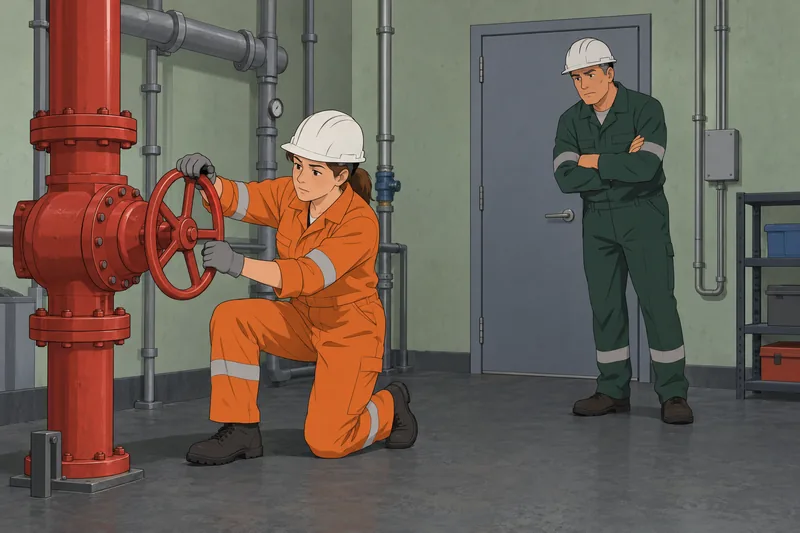 Confined Space Quiz depicts a secured isolation valve.