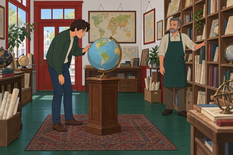 A globe helps explain Continents and Oceans.
