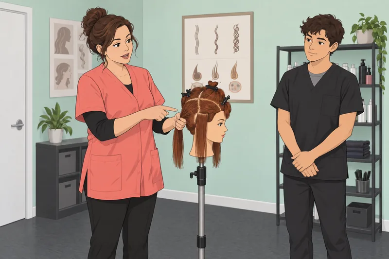 Cosmetology Quiz shows a hair lesson.
