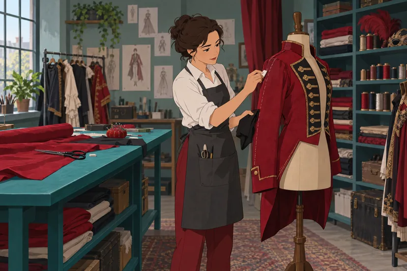 Costume Quiz shows a maker at work.