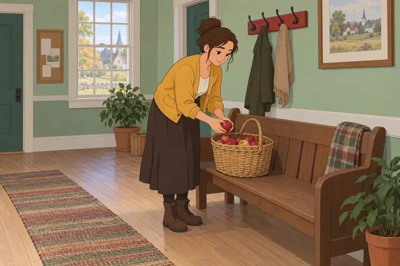 Quiz de chica muestra manzanas para vecinos.