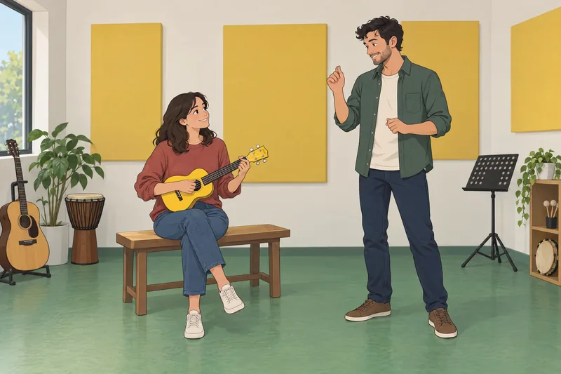 Couples Chemistry Quiz captures playful musical coordination.
