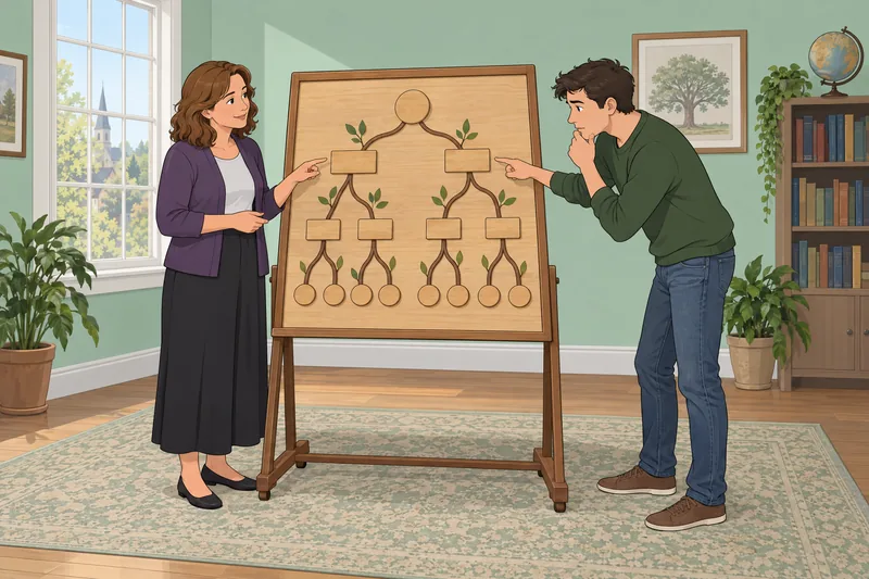 Cousin Quiz maps kinship in a classroom.