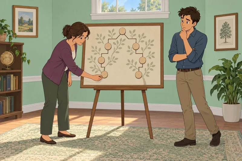 El cuestionario sobre primos muestra ramas familiares.