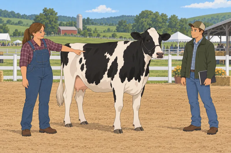Cow Breed Quiz in a livestock ring.