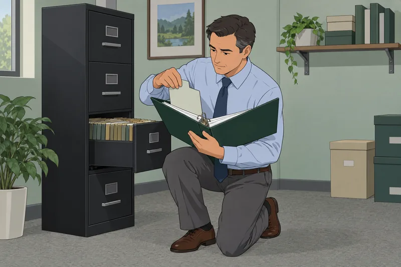 CPA Quiz depicts careful audit-file checking.