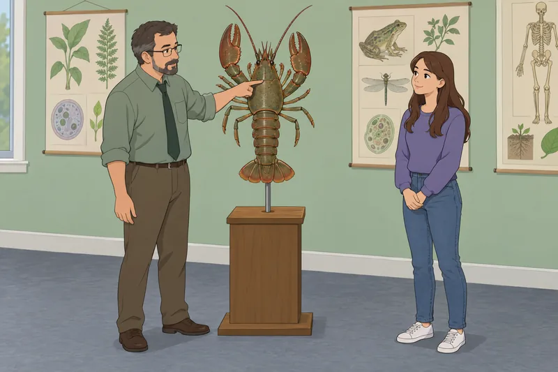 Crayfish Anatomy Quiz shows external structures in class.
