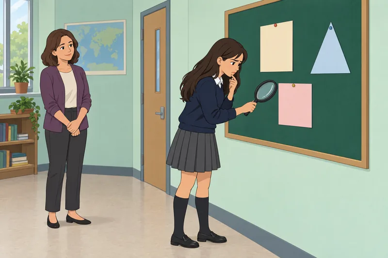 La escena de pensamiento crítico muestra pruebas visuales.