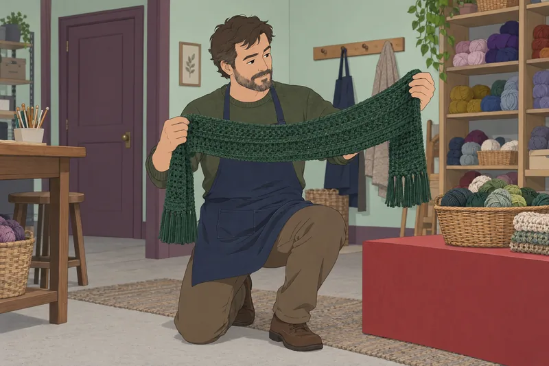 Crochet Quiz highlights a textured scarf.