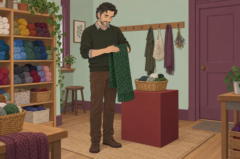 Quiz de crochet destaca una bufanda texturada.