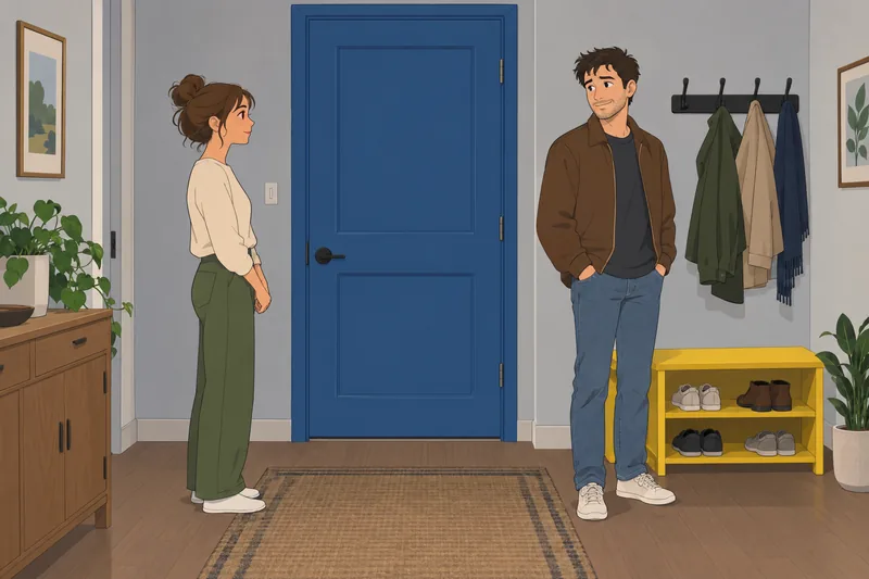 Crush Initial Quiz: waiting near a closed door.