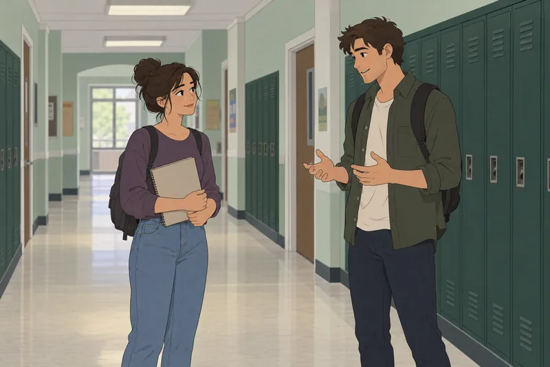 Crush Initial Quiz: two adults share a pause.
