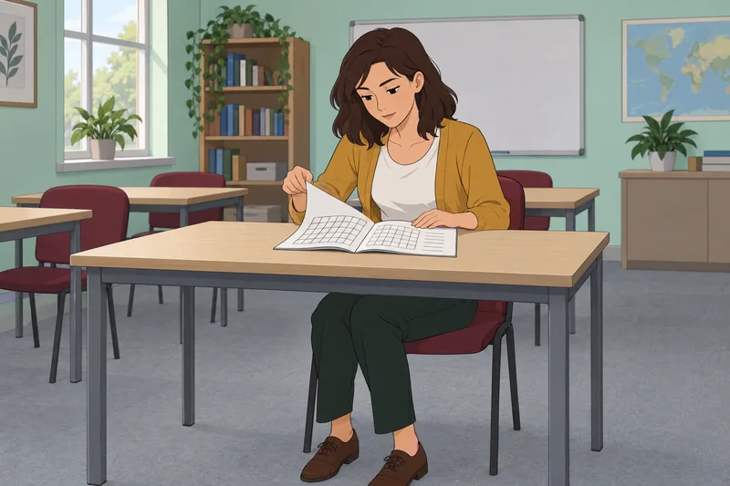 El cuestionario de crucigramas empieza con un cuaderno.