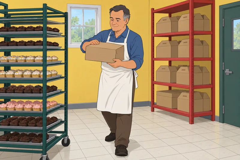 cuestionario sobre cupcakes: panadero guarda un cupcake.
