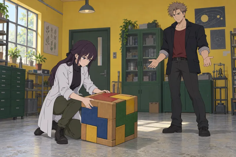 Danganronpa Character Quiz presents a logic cube challenge.