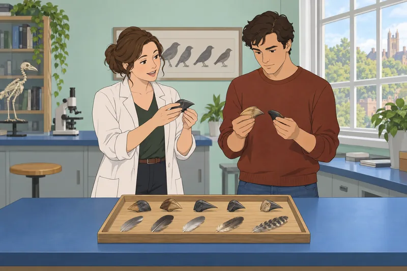 El cuestionario sobre Darwin muestra modelos de pinzones.