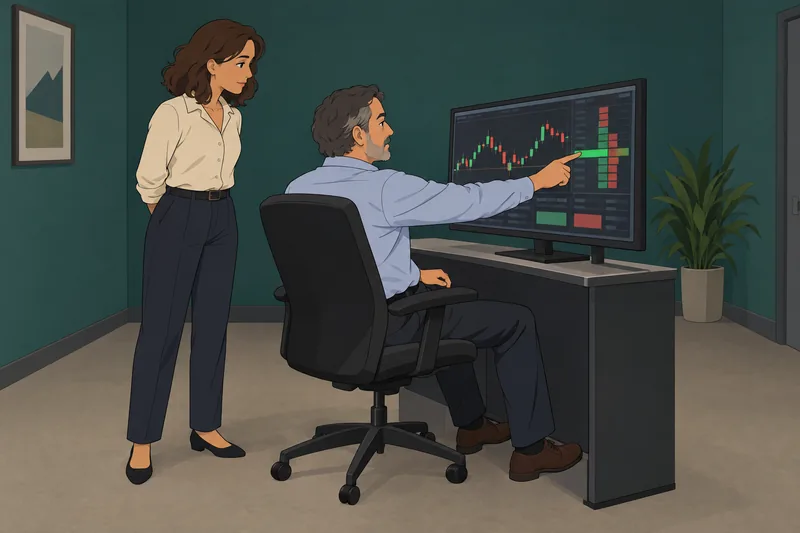 El cuestionario sobre trading muestra ejecución simulada.