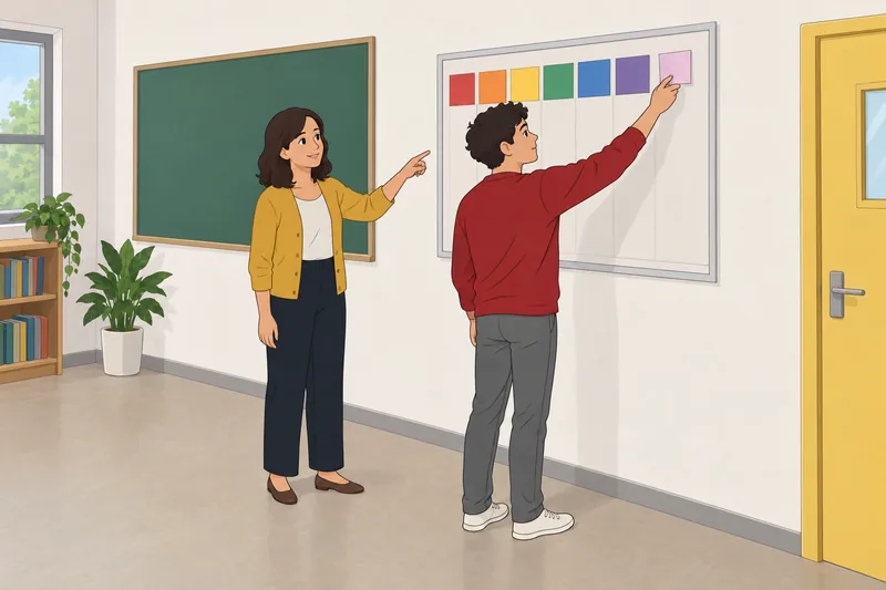 Days of the week practice fills a classroom.