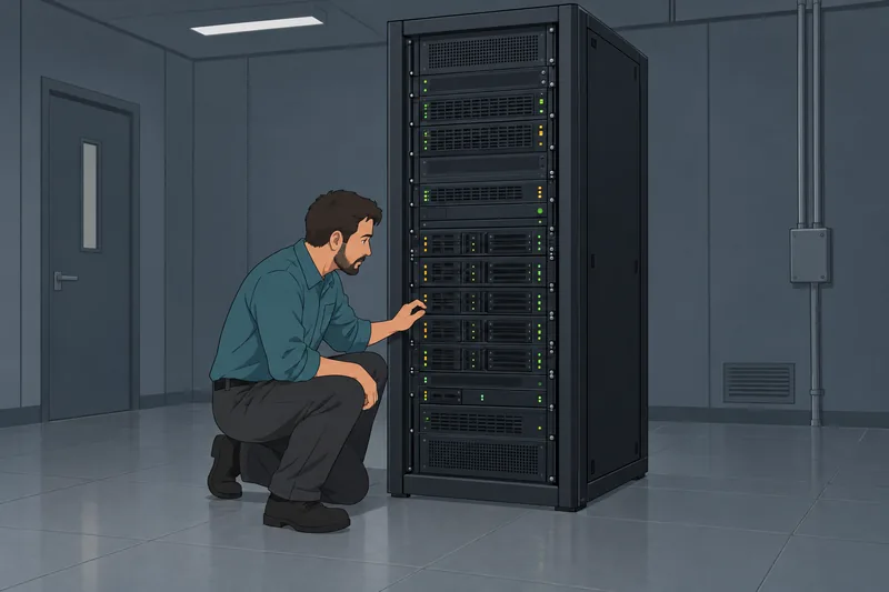 DBMS Quiz shows a technician inspecting storage.