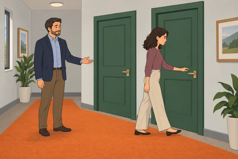 Decision Making Quiz: visitor approaches a doorway.