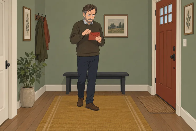 Emotionality Assessment Test: man studies a sealed envelope.