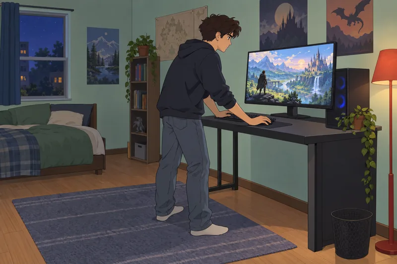 Role-Playing Computer Game engagement fills a bedroom.
