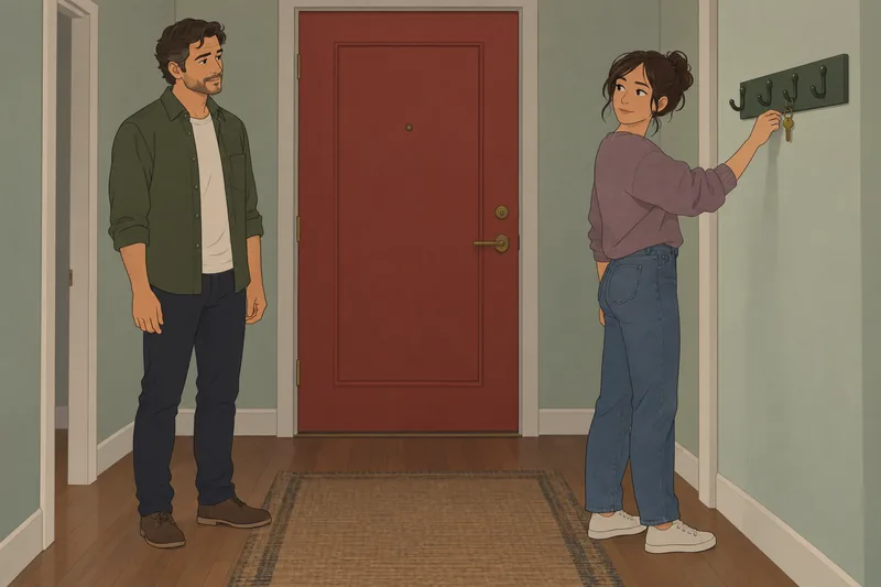Demisexual Test shows adults near a closed door.