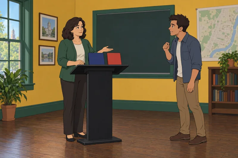 Democrat or Republican? A civic class compares viewpoints.