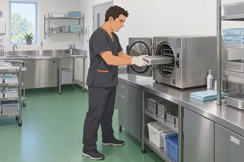 Dental Assistant Quiz shows a sterilizer check.