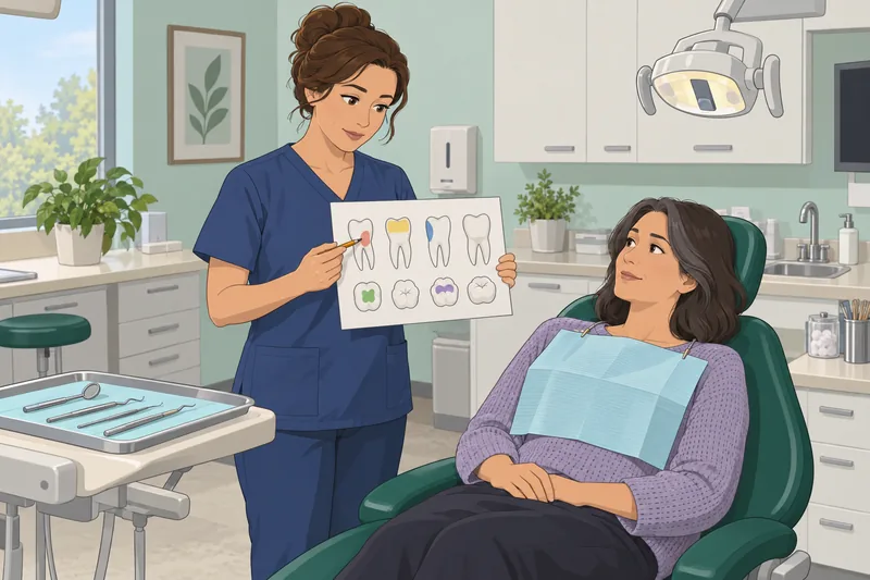 Dental Charting Quiz shows chart review.