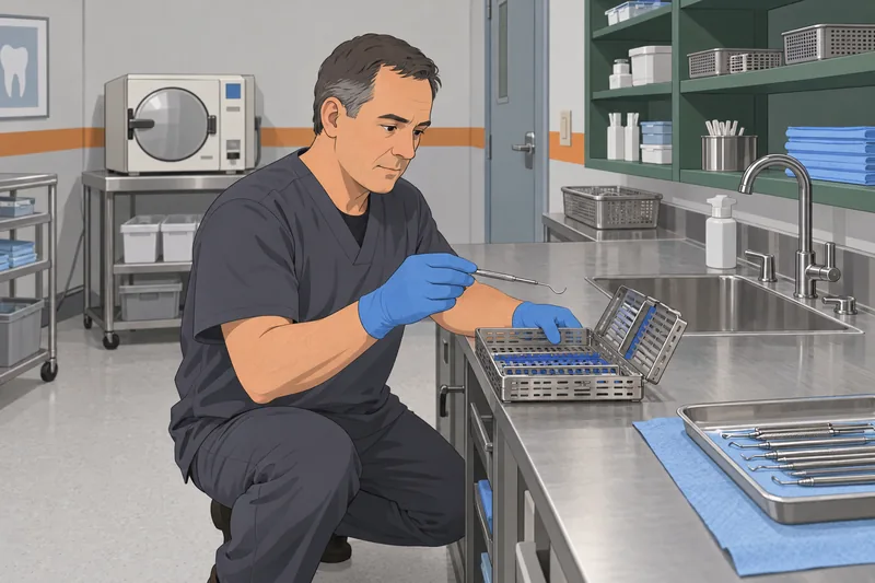 Dental Instruments Quiz shows a curette being sorted.