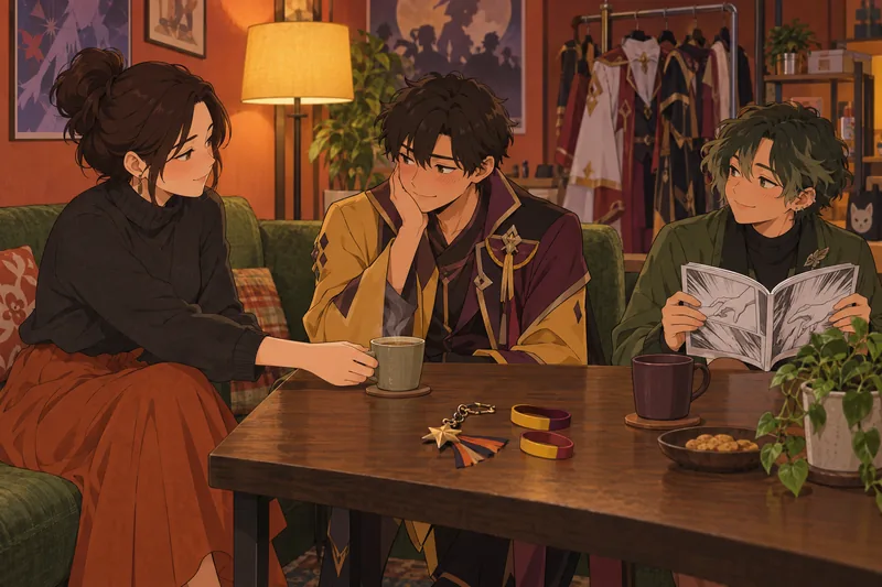 Dere Type Quiz: one friend offers tea quietly.